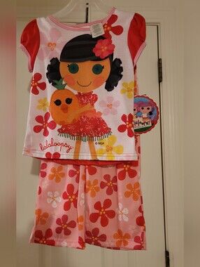 Lalaloopsy Girls' Pink & Red Floral Short Pajama Set